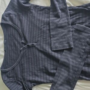 Dark Grey Long Sleeve Brandy Shirt